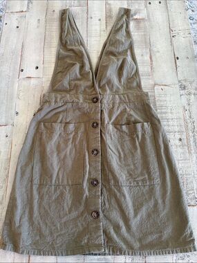 Sienna Sky Army Green Pinafore Overall Dress